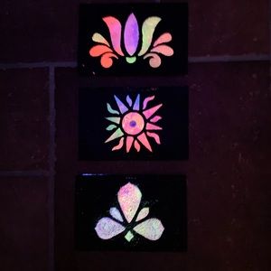 Hand painted UV Reactive Canvas Art Set